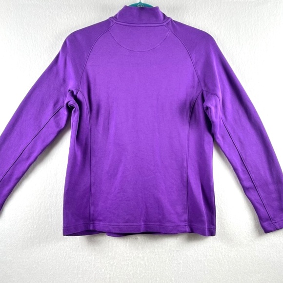 Magnolia Lane Tech Masters 1/4 Zip Pullover Purple Long Sleeve Pima Cotton M - Picture 3 of 7